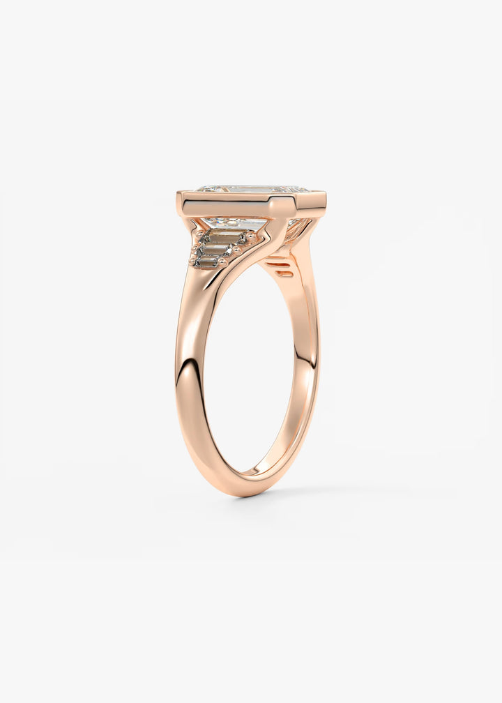 The Solene Set With An Emerald Lab Diamond #material_rose