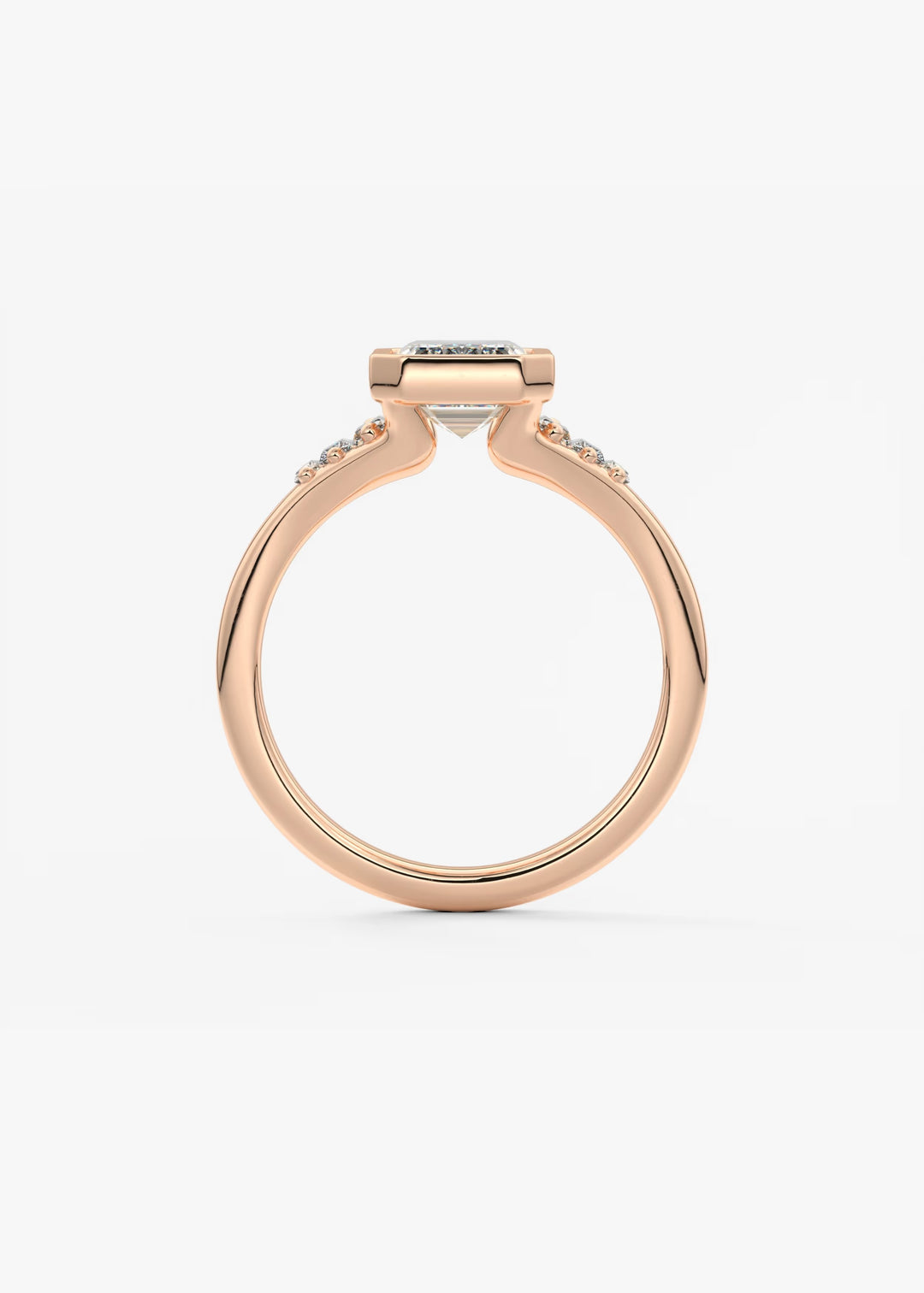 The Solene Set With An Emerald Lab Diamond #material_rose