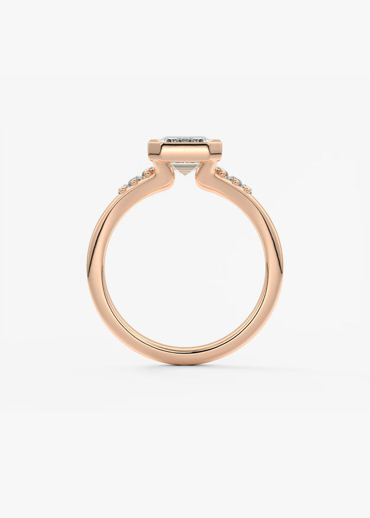 The Solene Set With An Emerald Lab Diamond #material_rose
