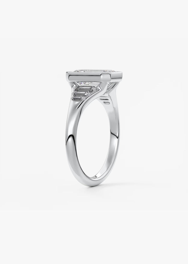 The Solene Set With An Emerald Lab Diamond #material_white