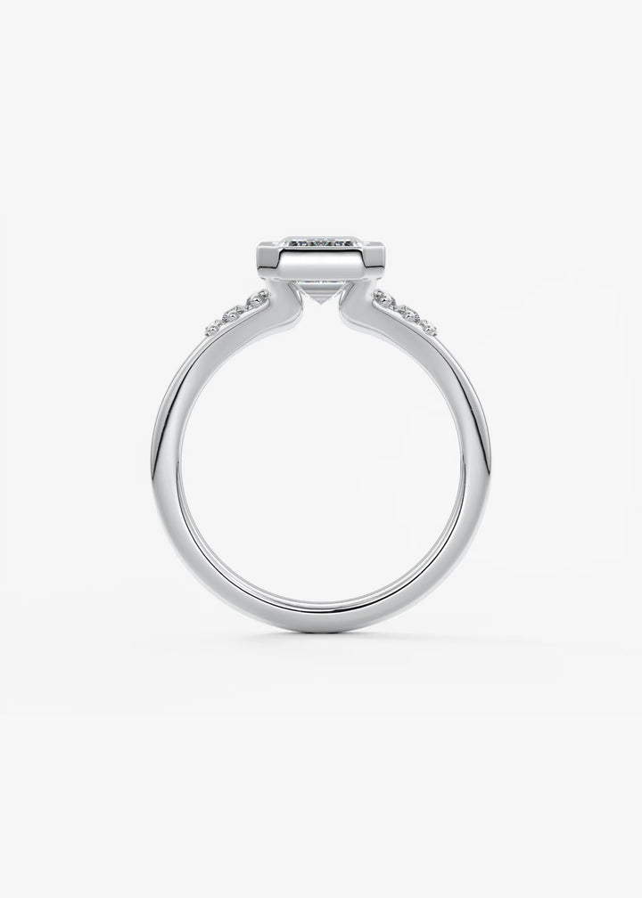 The Solene Set With An Emerald Lab Diamond #material_white