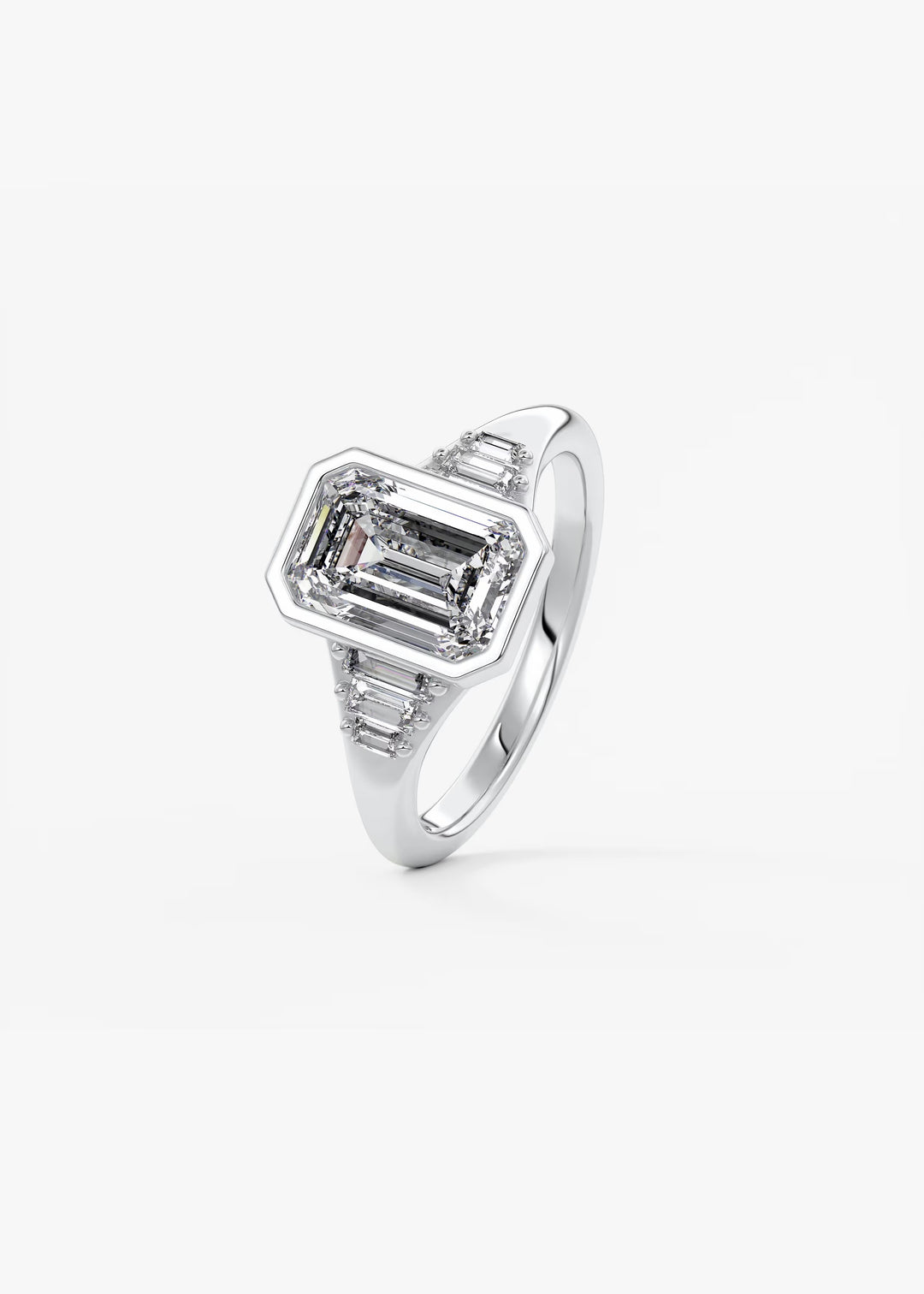 The Solene Set With An Emerald Lab Diamond #material_white