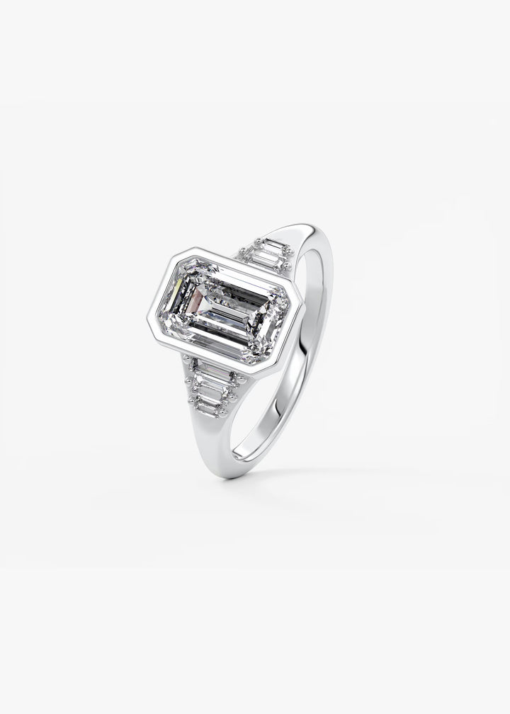 The Solene Set With An Emerald Lab Diamond #material_white