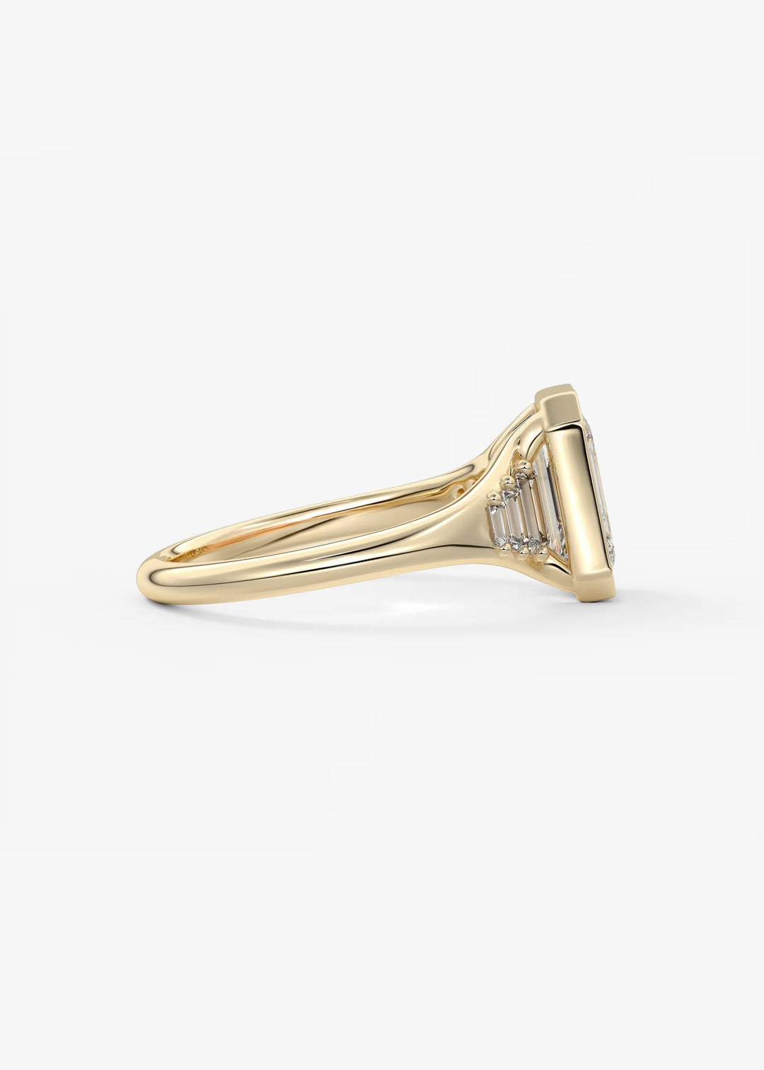 The Solene Set With An Emerald Lab Diamond #material_gold