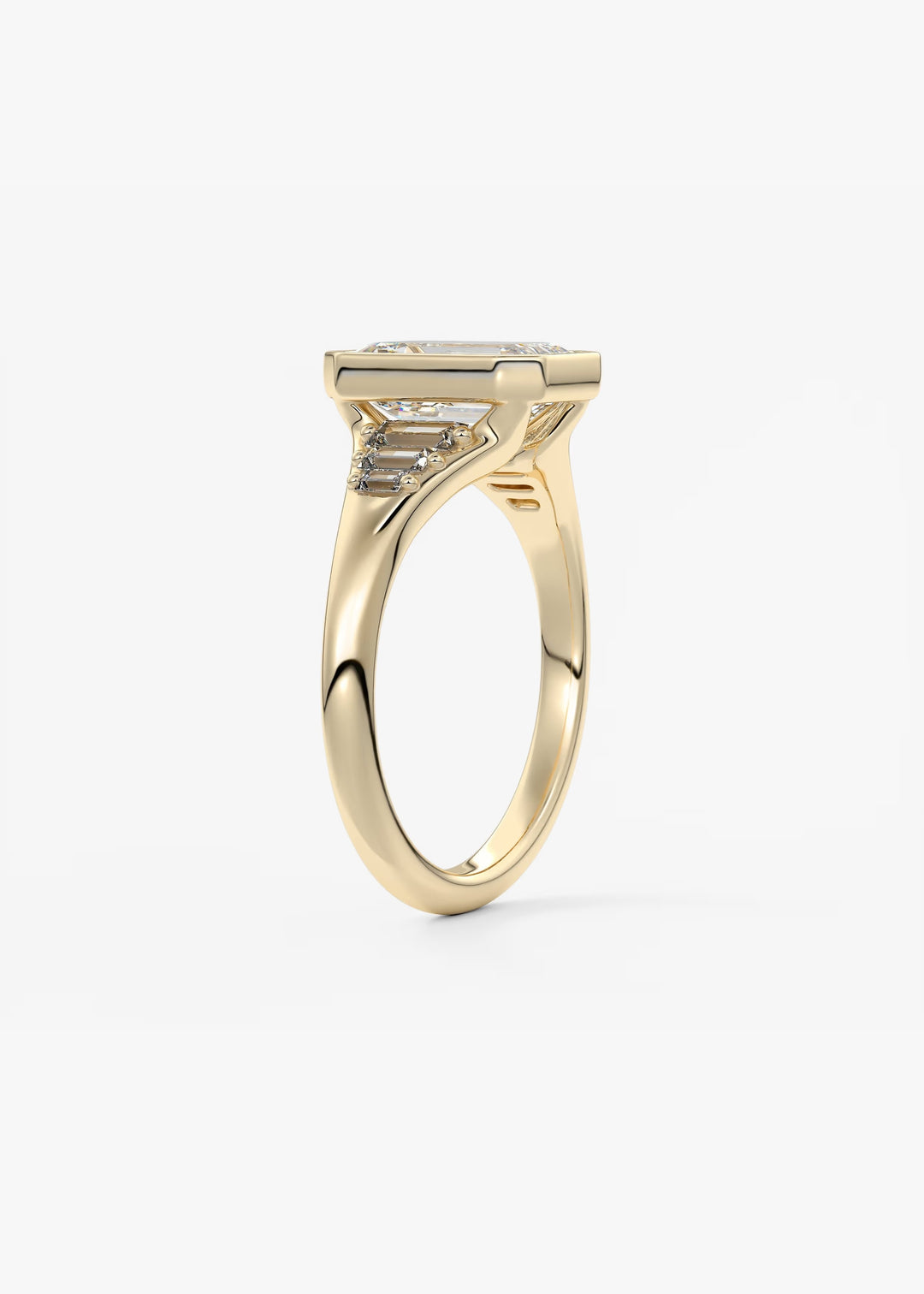 The Solene Set With An Emerald Lab Diamond #material_gold