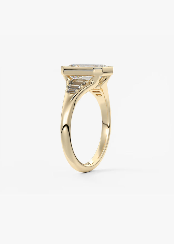 The Solene Set With An Emerald Lab Diamond #material_gold