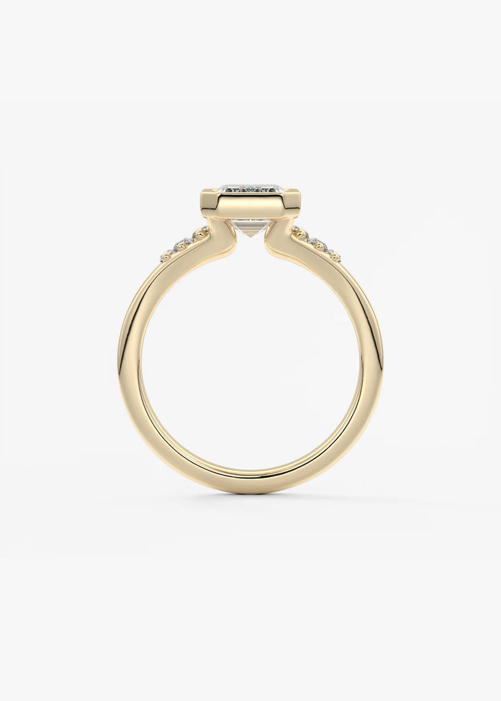 The Solene Set With An Emerald Lab Diamond #material_gold