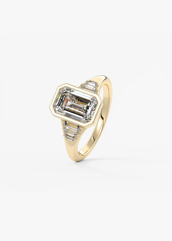 The Solene Set With An Emerald Lab Diamond #material_gold