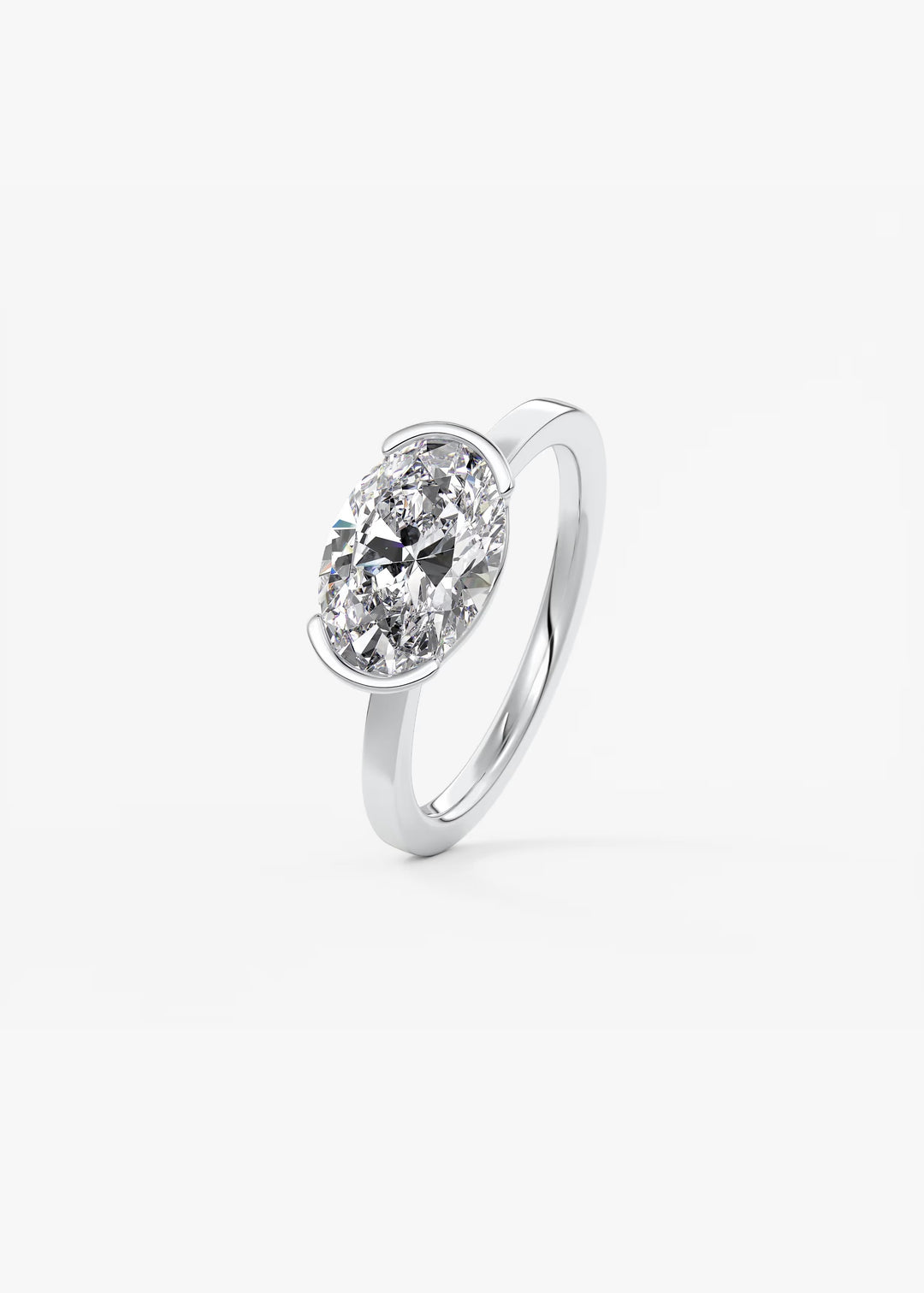 The Vela Set With An Oval Lab Diamond #material_white