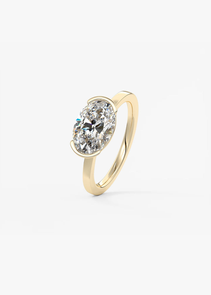 The Vela Set With An Oval Lab Diamond #material_gold