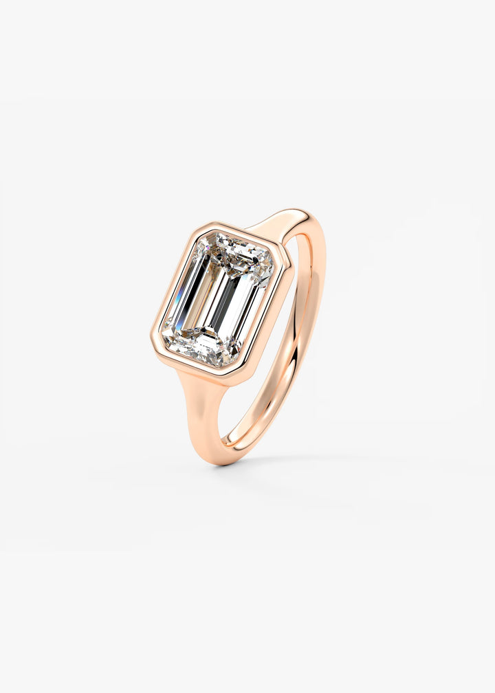 The Aurelia Horizon Set With An Emerald Lab Diamond #material_rose