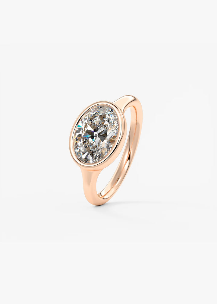 The Aurelia Horizon Set With An Oval Lab Diamond #material_rose