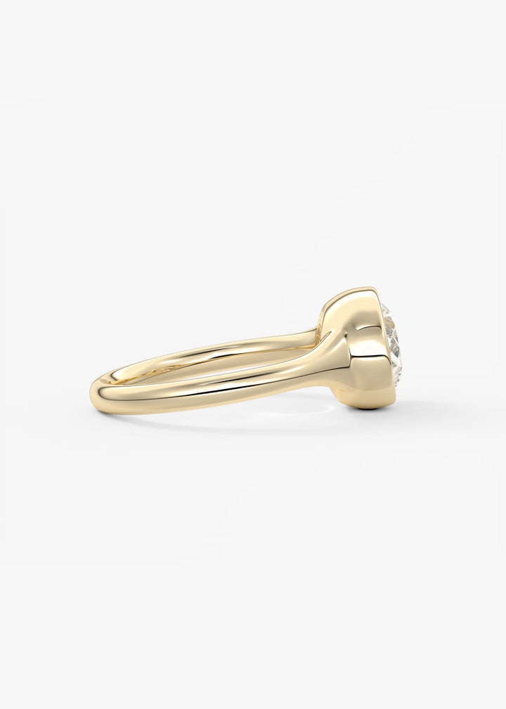 The Aurelia Horizon Set With An Oval Lab Diamond #material_gold