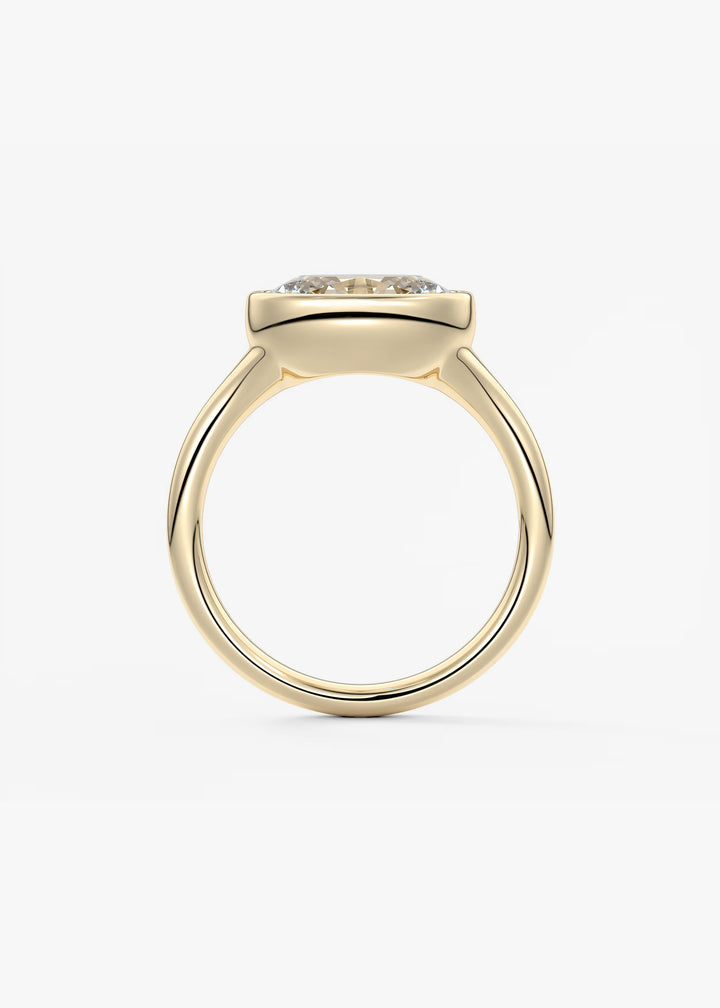 The Aurelia Horizon Set With An Oval Lab Diamond #material_gold