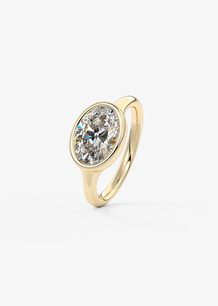 The Aurelia Horizon Set With An Oval Lab Diamond #material_gold