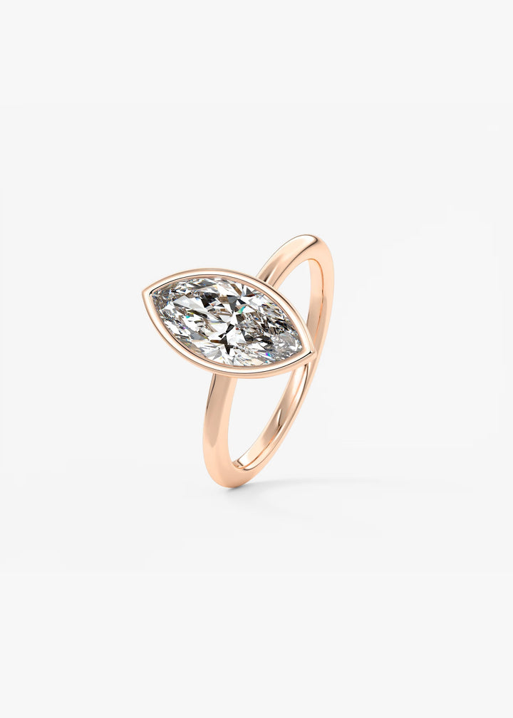 The Laurier Set With A Marquise Lab Diamond #material_rose