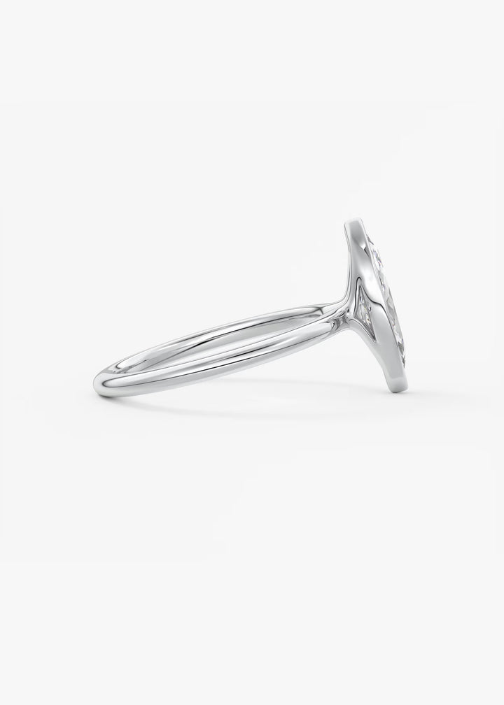The Laurier Set With A Marquise Lab Diamond #material_white
