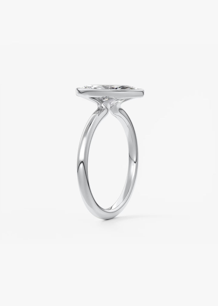 The Laurier Set With A Marquise Lab Diamond #material_white