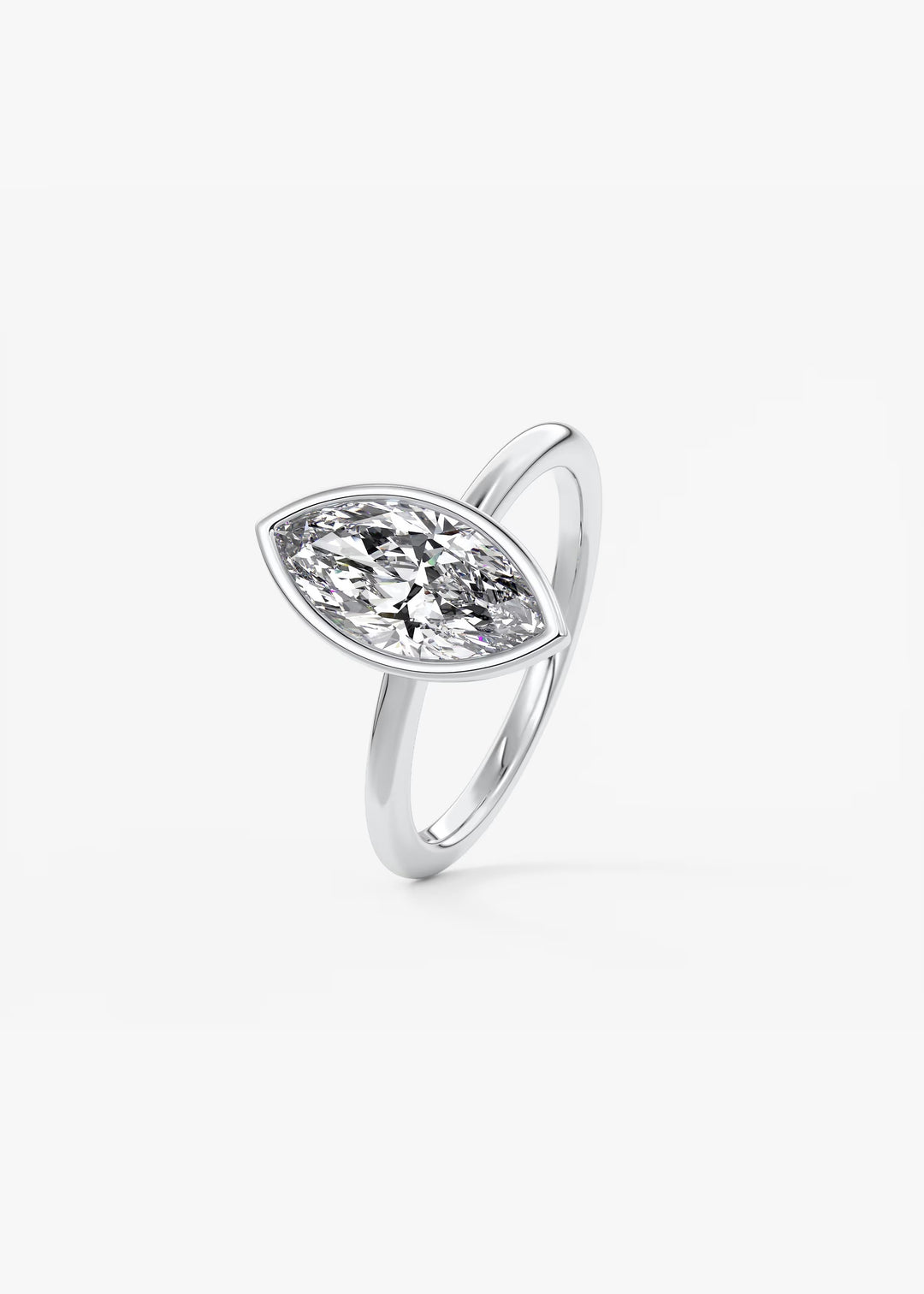 The Laurier Set With A Marquise Lab Diamond #material_white