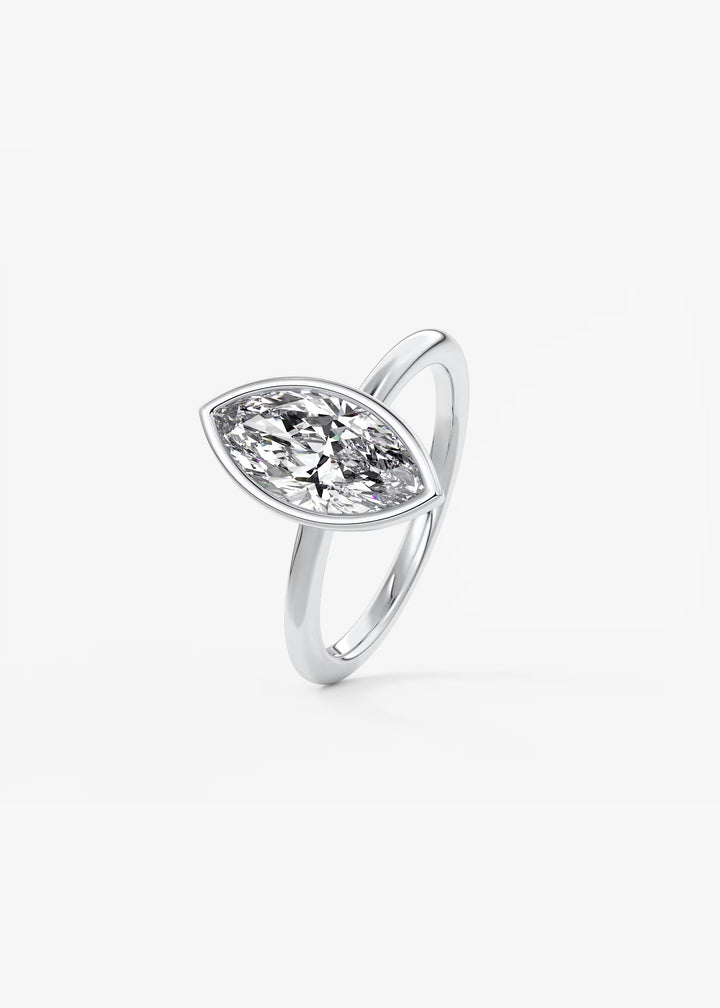 The Laurier Set With A Marquise Lab Diamond #material_white