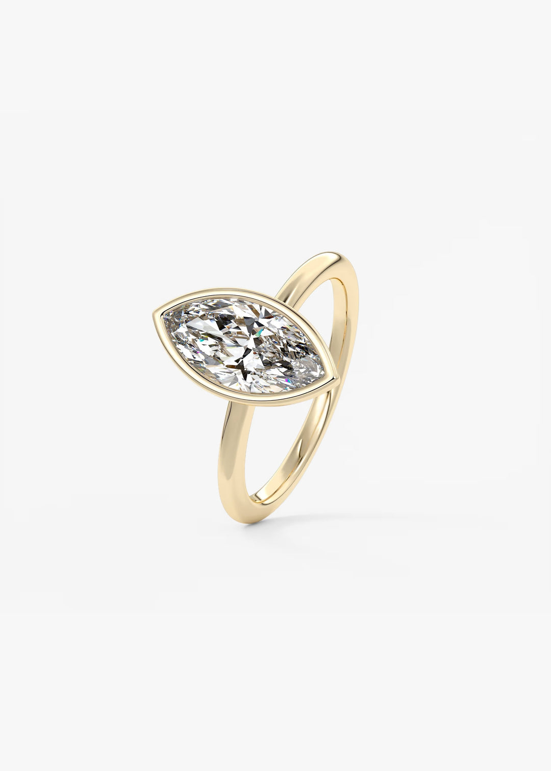 The Laurier Set With A Marquise Lab Diamond #material_gold