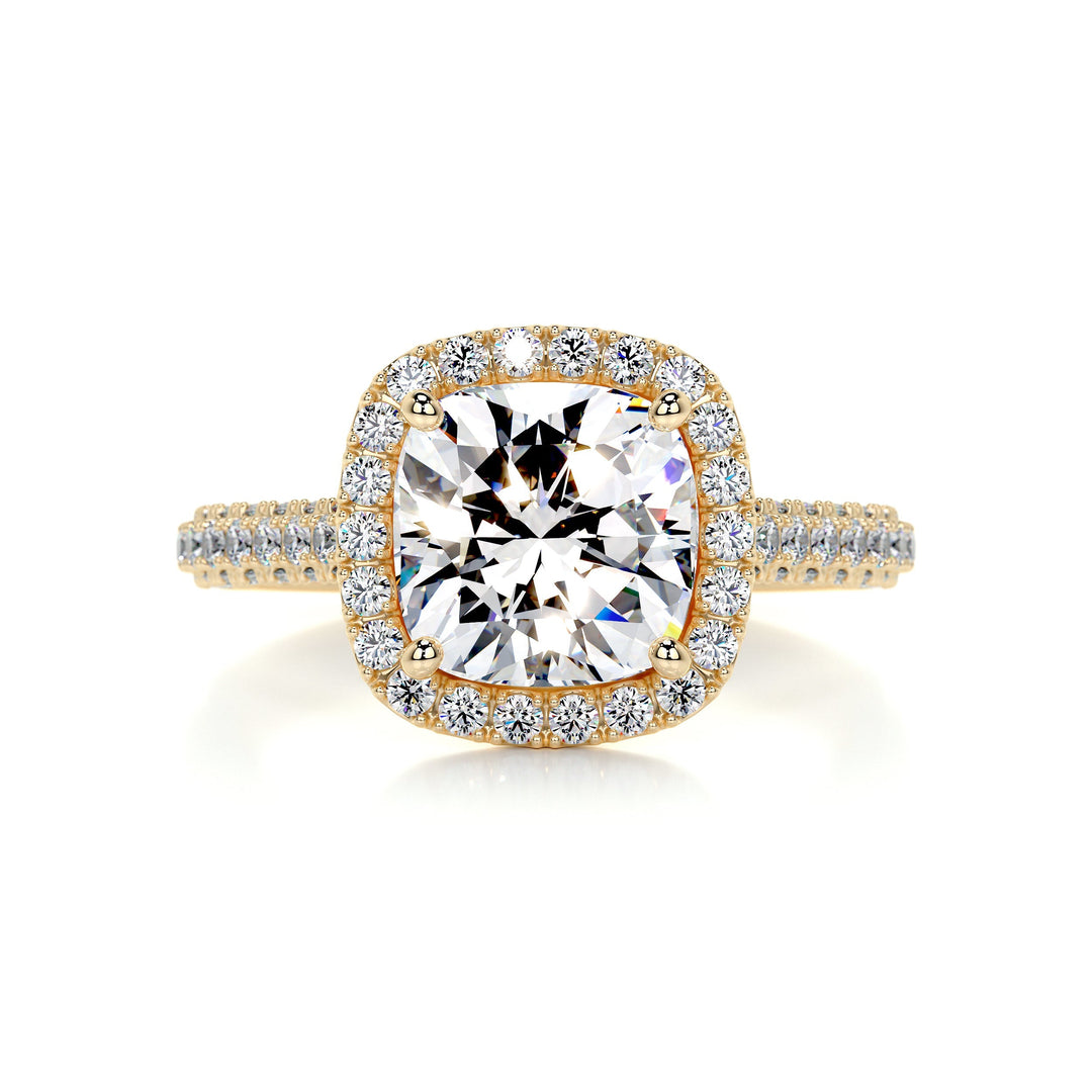 Aanadi Moissanite & Diamonds Ring Moissanite 18K Gold 1 Carat Round#material_18k-gold