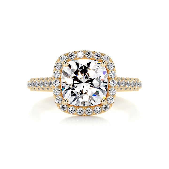 Aanadi Moissanite & Diamonds Ring Moissanite 18K Gold 1 Carat Round#material_18k-gold