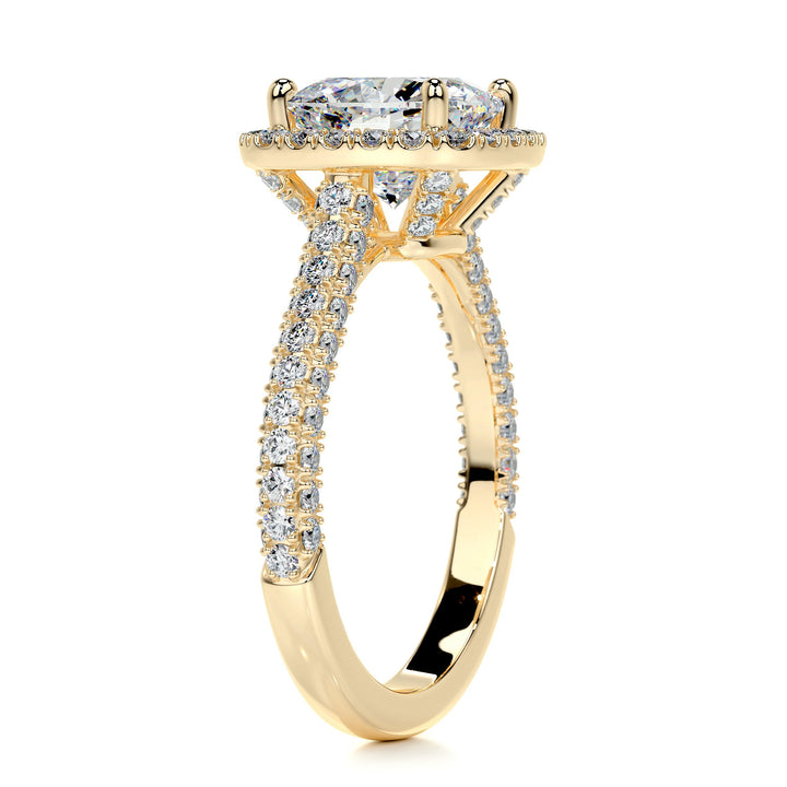 Aanadi Moissanite & Diamonds Ring Moissanite 18K Gold 2 Carat Round#material_18k-gold