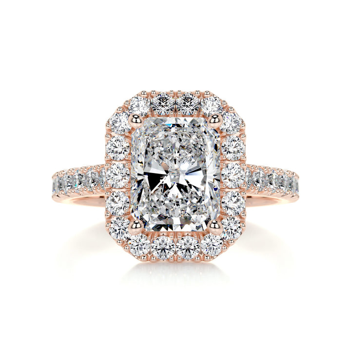 Addison Moissanite & Diamonds Ring Moissanite 14K Rose 1 Carat Round#material_14k-rose