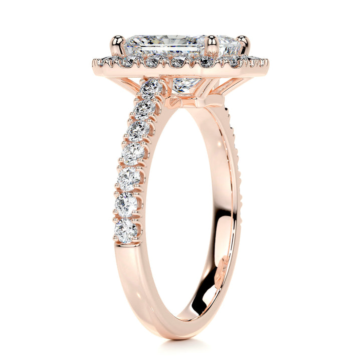 Addison Moissanite & Diamonds Ring Moissanite 14K Rose 2.7 Carat Round#material_14k-rose