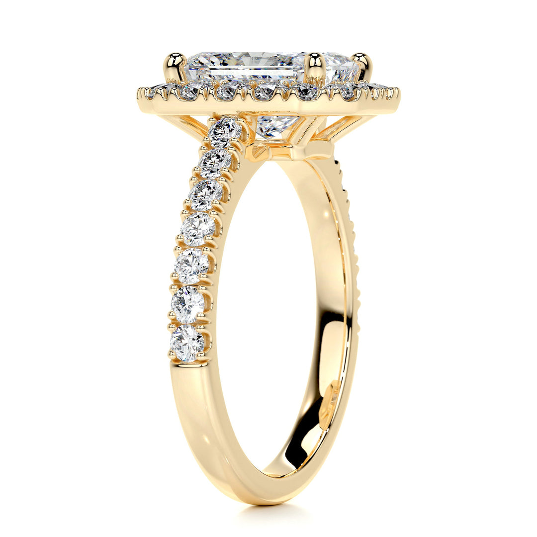 Addison Moissanite & Diamonds Ring Moissanite 18K Gold 2.7 Carat Round#material_18k-gold