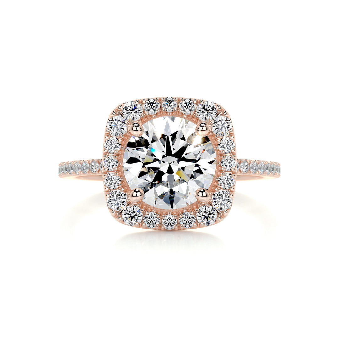 Alexis Moissanite & Diamonds Ring Moissanite 14K Rose 1 Carat Round#material_14k-rose