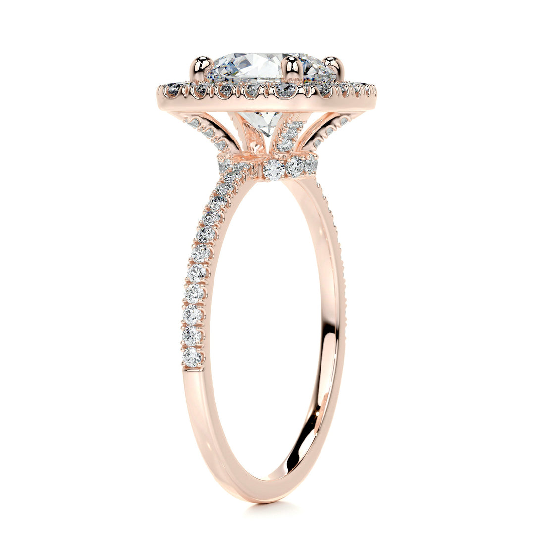 Alexis Moissanite & Diamonds Ring Moissanite 14K Rose 2 Carat Round#material_14k-rose