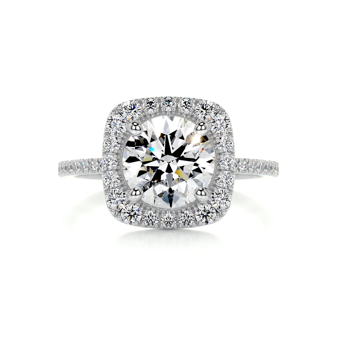 Alexis Moissanite & Diamonds Ring Moissanite 14K White 1 Carat Round#material_14k-white