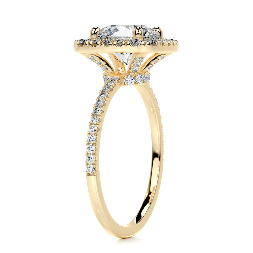 Alexis Moissanite & Diamonds Ring Moissanite 18K Gold 2 Carat Round#material_18k-gold