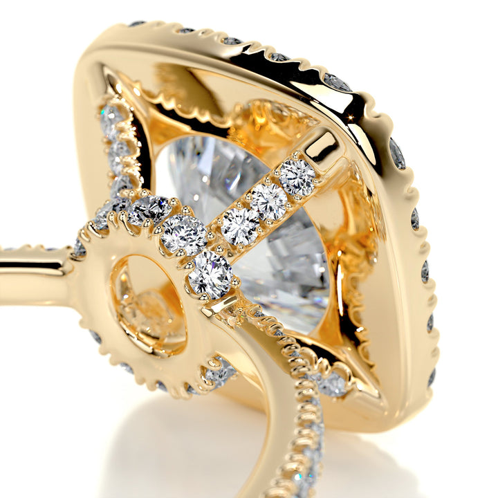 Alexis Moissanite & Diamonds Ring Moissanite 18K Gold 2.5 Carat Round#material_18k-gold