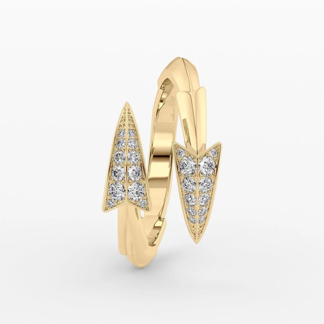 Arrow Bypass Ring Statement Rings 14K Gold Round Lab Diamonds#material_14k-gold