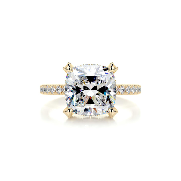 Audrey Moissanite & Diamonds Ring Moissanite 18K Gold 1 Carat Round#material_18k-gold