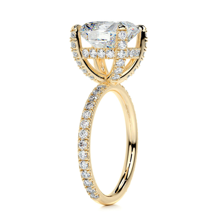 Audrey Moissanite & Diamonds Ring Moissanite 18K Gold 2 Carat Round#material_18k-gold