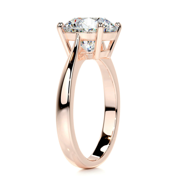 Bella Moissanite Ring Moissanite 14K Rose 2 Carat #material_14k-rose