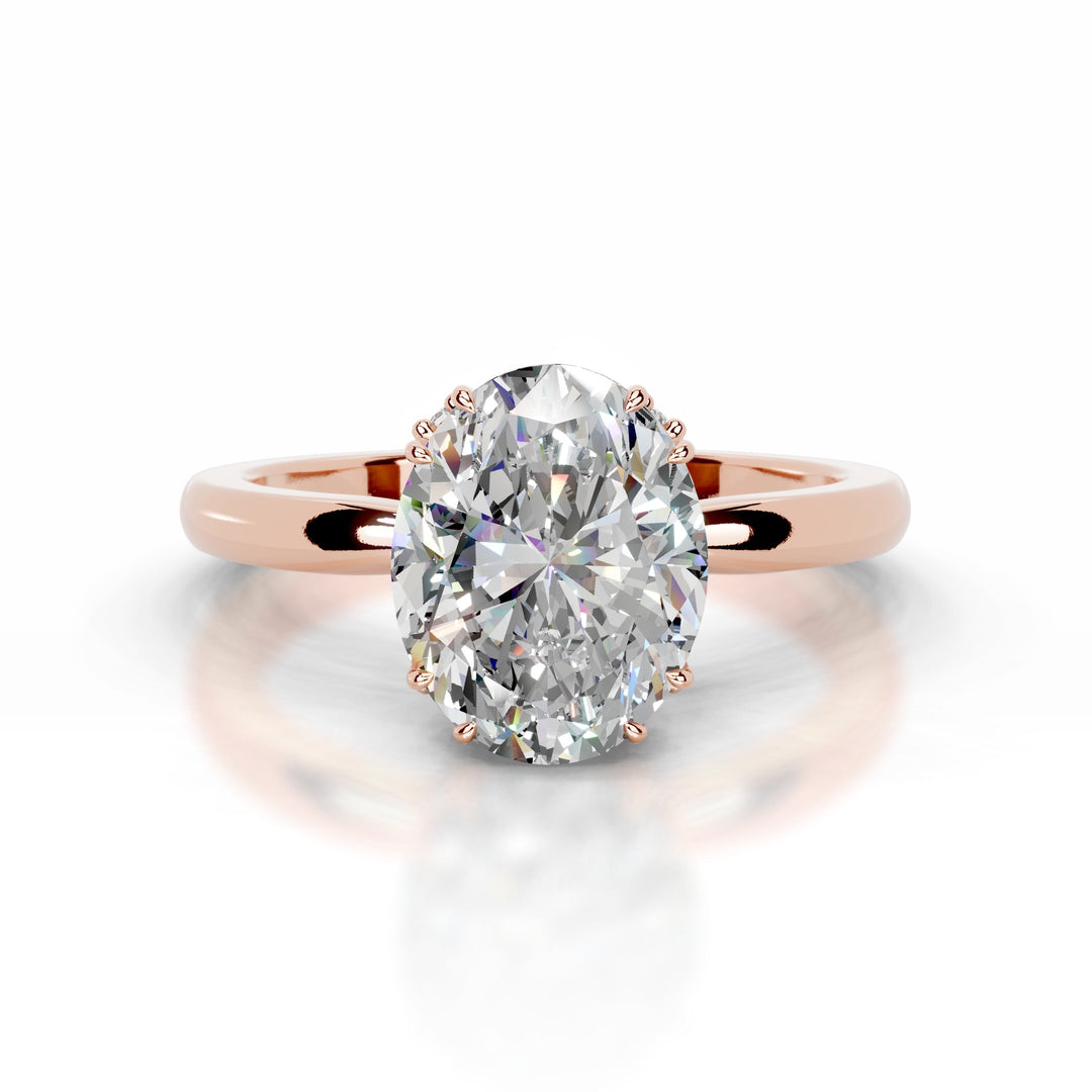 Bellina Moissanite & Diamond Ring 1 Carat 14K Rose#material_14k-rose