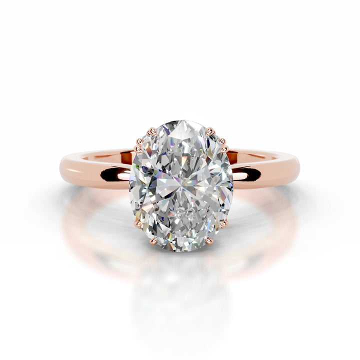 Bellina Moissanite & Diamond Ring 1 Carat 14K Rose#material_14k-rose
