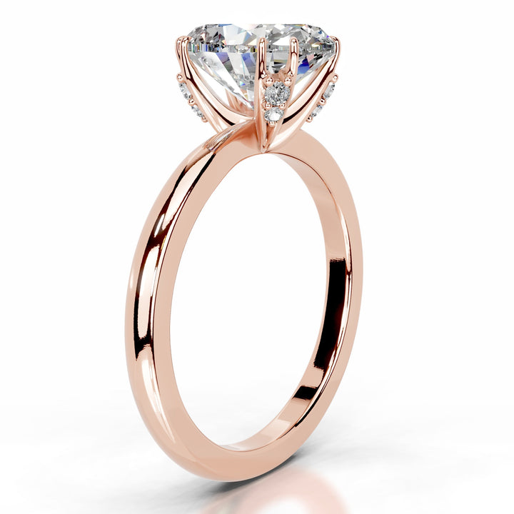 Bellina Moissanite & Diamond Ring 1.5 Carat 14K Rose#material_14k-rose