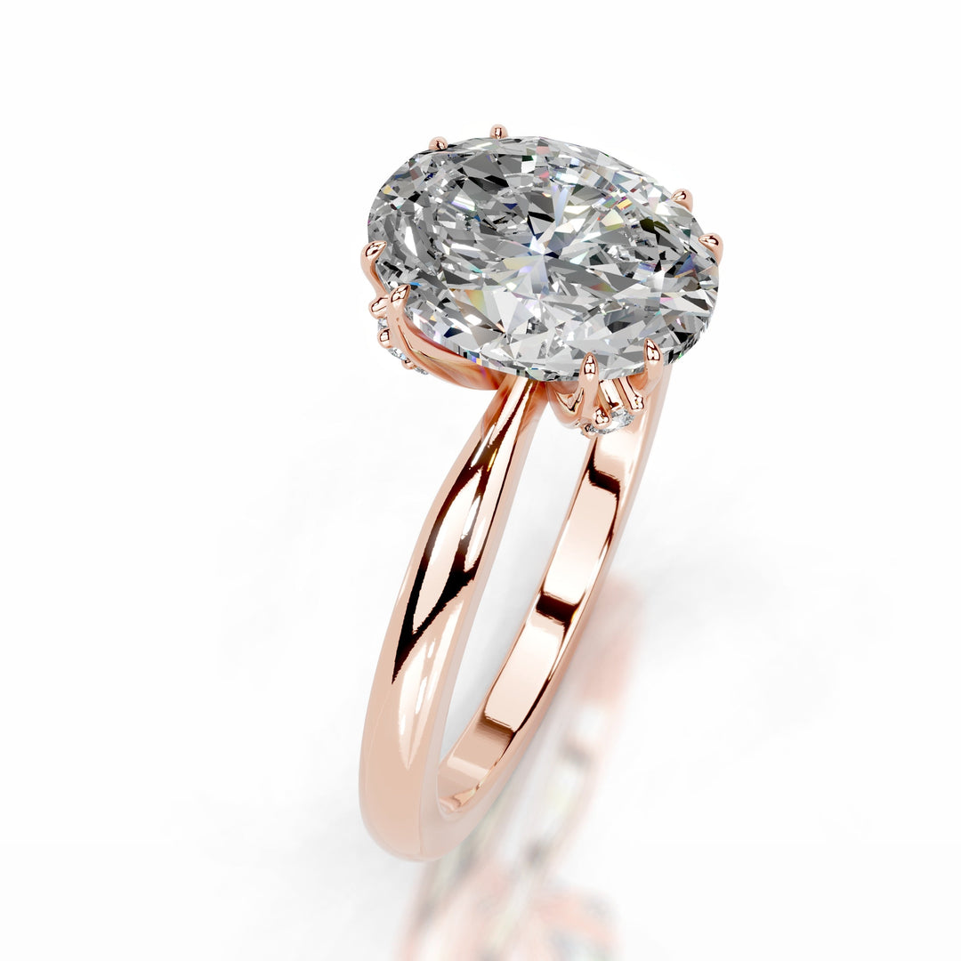 Bellina Moissanite & Diamond Ring 3 Carat 14K Rose#material_14k-rose