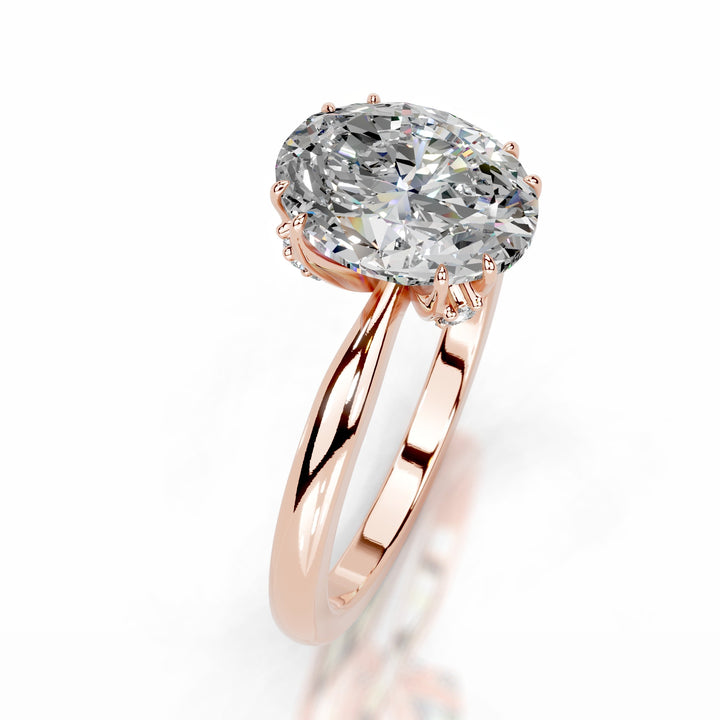 Bellina Moissanite & Diamond Ring 3 Carat 14K Rose#material_14k-rose