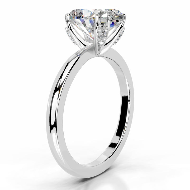 Bellina Moissanite & Diamond Ring 1.5 Carat 14K White#material_14k-white