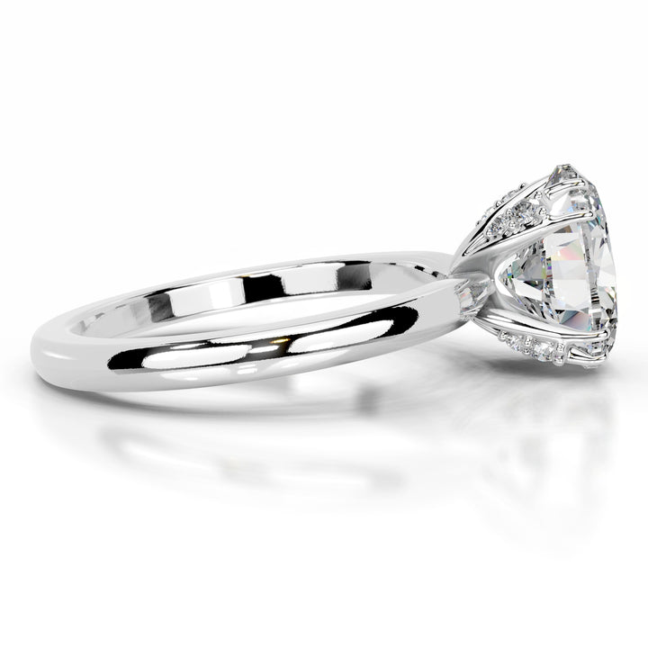 Bellina Moissanite & Diamond Ring 2 Carat 14K White#material_14k-white