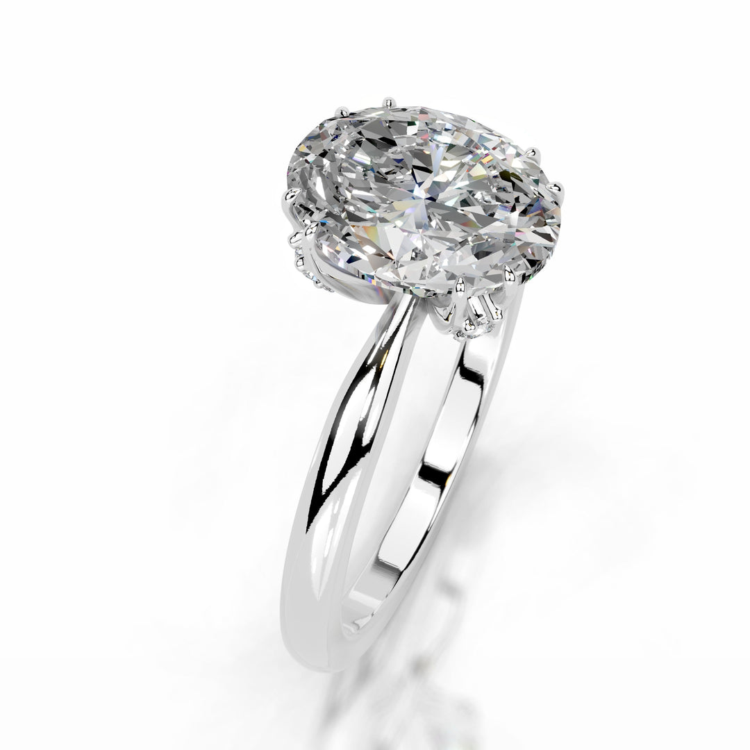 Bellina Moissanite & Diamond Ring 3 Carat 14K White#material_14k-white