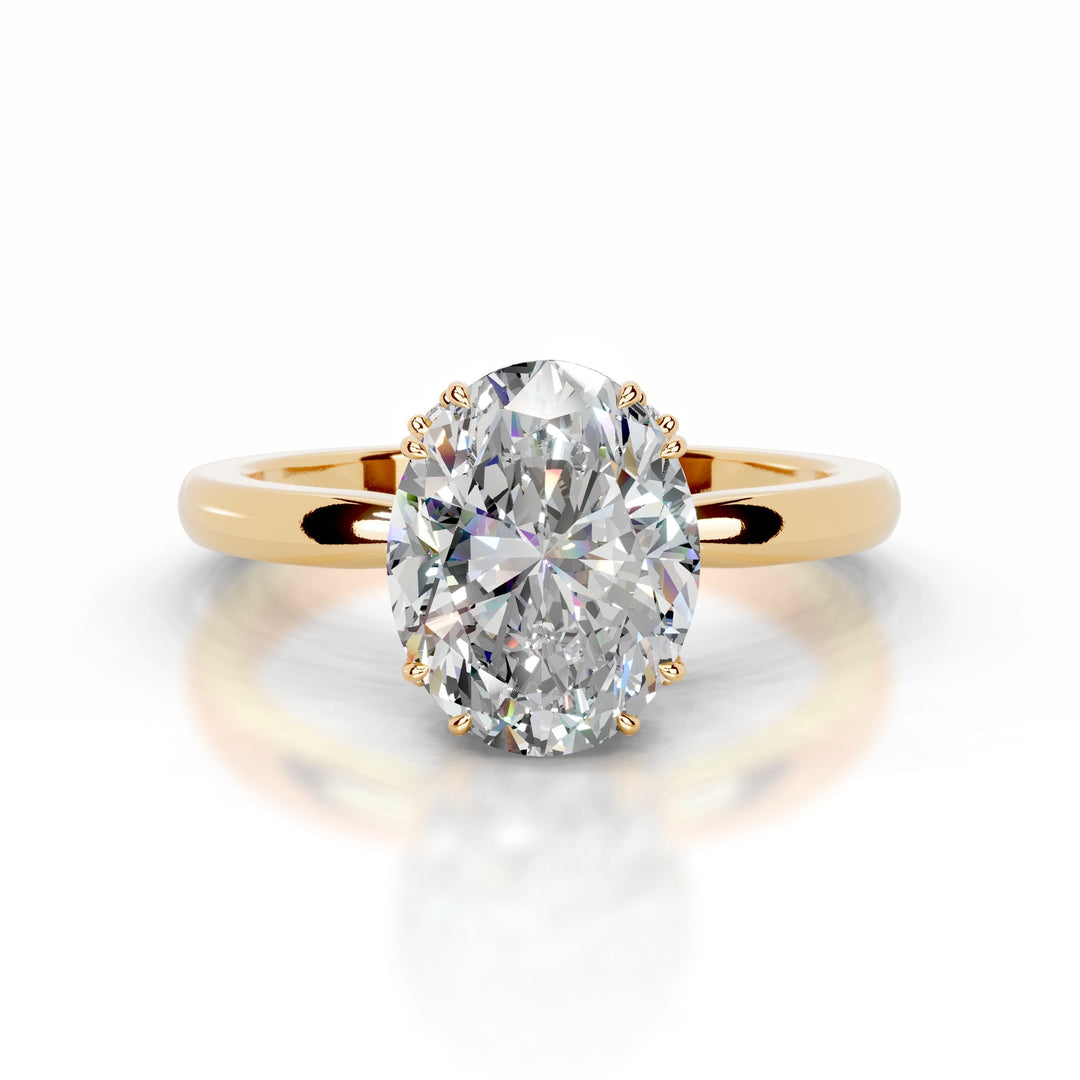 Bellina Moissanite & Diamond Ring 1 Carat 18K Gold#material_18k-gold