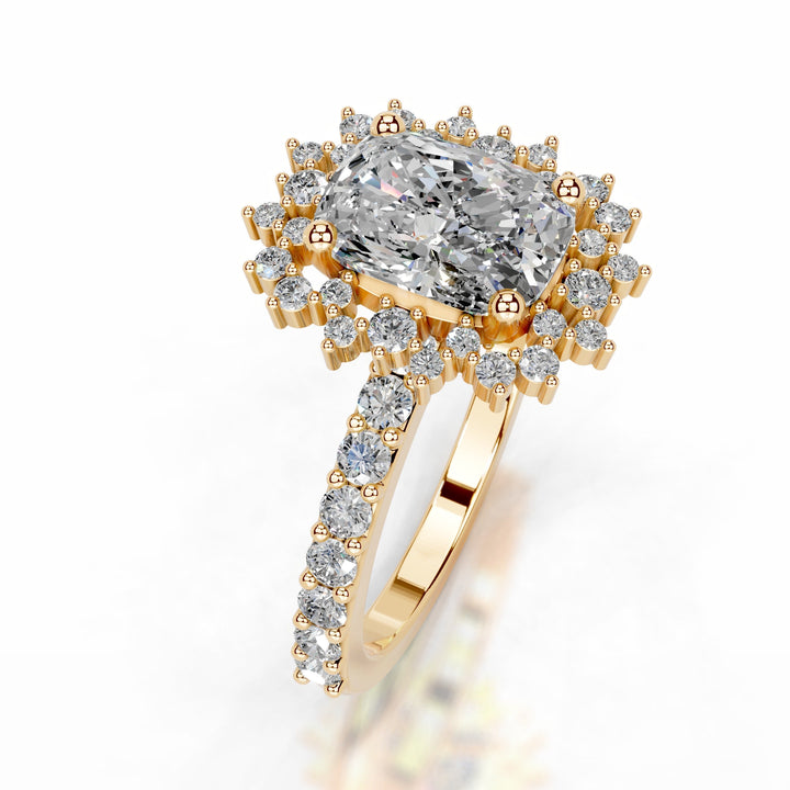 Bodina Moissanite & Diamond Ring 3 Carat 14K Gold#material_14k-gold